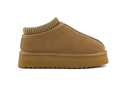 YURO SABOT IN PELLE SCAMOSCIATA CON CALZINO TAN